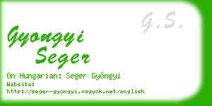 gyongyi seger business card