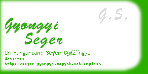 gyongyi seger business card